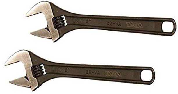 Filfora Wrench Set of 2 Solimo Carbon Steel Single Sided Adjustable Spanner Single Sided L Type Wrench