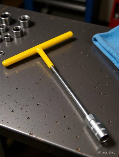 सिंटेक T Handle 14mm Socket Wrench for Mechanical & DIY Use (Polished Finish) T Handle 14mm Socket Wrench for Mechanical & DIY Use (Polished Finish) सिंगल साइडेड T टाइप रिंच