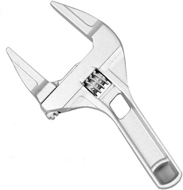uptodateprouducts Adjustable Wrench 6-68mm 8-Inch Short Shank Large Openings Wide Jaw Ultra-thin Wrench Aluminum Repair Tools Fits for Bathroom Washbasin Tube Nut Single Sided Pipe Wrench