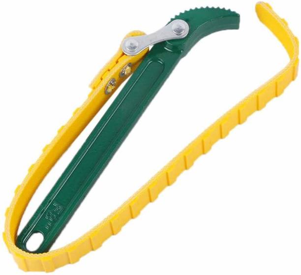 A Sharif Y12" OIL FILTER WRENCH XING Tools 12" Adjustable Belt Oil Filter Wrench, Chrome Vanadium Steel Single Sided Pipe Wrench