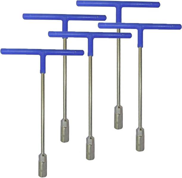 RK Collections T-Socket Hex Wrench Combo Set, 8-14mm, Chrome Vanadium Single Sided Pipe Wrench
