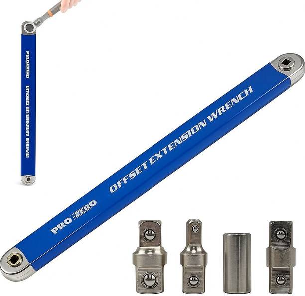 MXSOLD Offset Extension Wrench 15.4 Inch Heavy Duty Steel Chain Drive for Socket & Ratchet Use Double Sided Speed Wrench