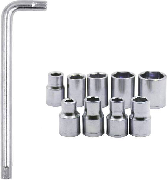 Autofledge AFSS5 10 Pcs Hex Socket Wrench Tool Set for Automobiles/Bike/Car Repair Tool Kit AFSS5 10 Pcs Hex Socket Wrench Tool Set for Automobiles/Bike/Car Repair Tool Kit Single Sided Socket Wrench