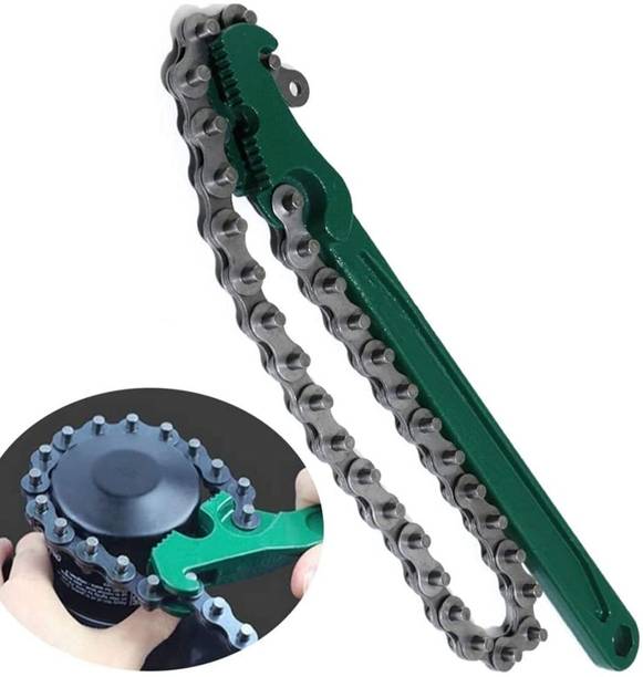 ASRYD Chain Wrench Durable & Adjustable Oil Fuel Filter Pipe Fittings Spanner Durable & Adjustable Oil Fuel Filter Chain Wrench Pipe Fittings Tools Spanner Single Sided Combination Wrench