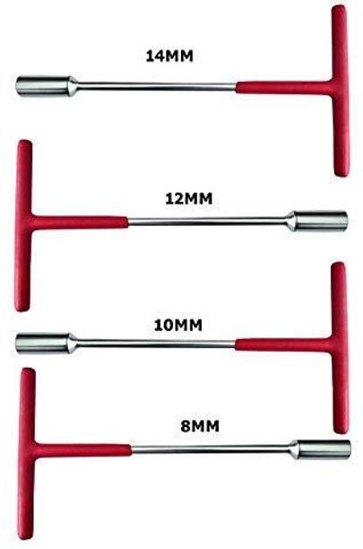 WhiteArcade T Spanner Combo (8 mm, 10mm, 12mm, 14 mm) || T spanner Hex Tool Kit Set || T-Type Handle Goti Socket Wrench pana For Home, Garage and Office || Single Sided T Type Wrench