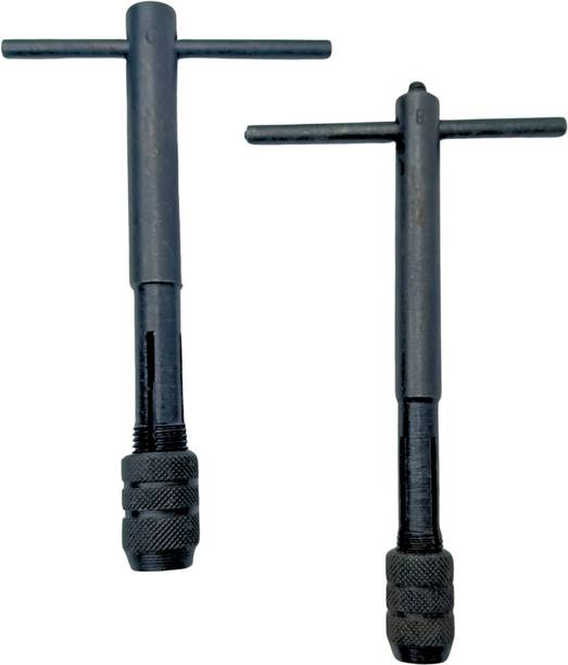 Syntex T-Handle Tap Wrench Set of 2 (4-12mm) - T-Bar Tap Holder & Reamer Tool Single Sided T Type Wrench