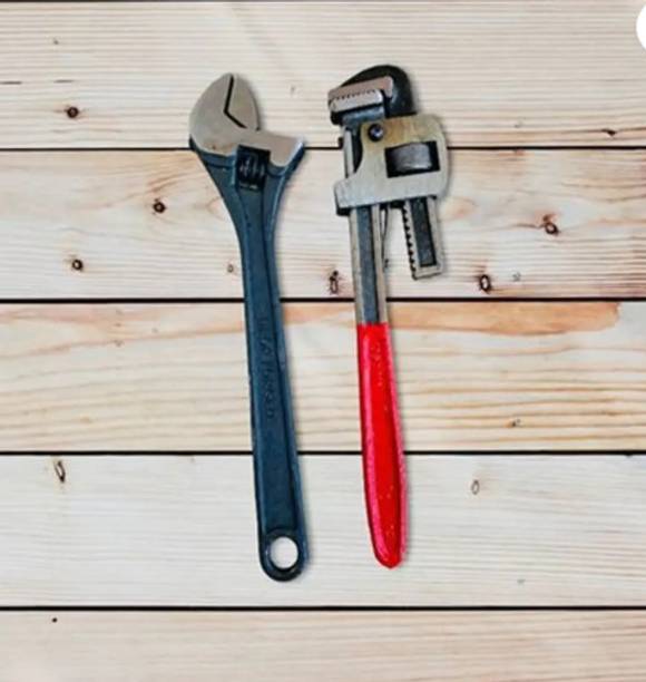 Sitrus 12inch Pipe Wrench with -10inch Adjustable Single Sided Pipe Wrench 12 inch pipe wrench with 10 inch adjustable wrench combo of 2 Single Sided Pipe Wrench