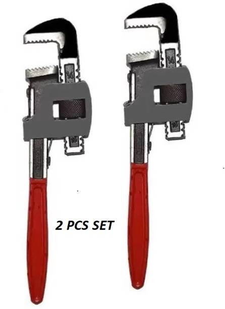 NSK TOOLS Pipe Wrench Set (Pack of 2) - 10 Inch Pipe Wrench 10 Inch Pipe Wrench Single Sided Pipe Wrench (Pack of 2) Single Sided Pipe Wrench