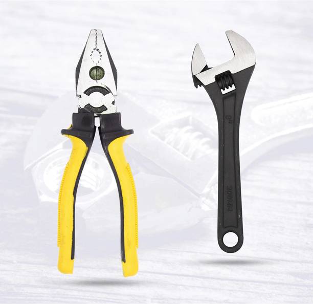 Hillgrove HGCM172M1 8" inch Adjustable Wrench with 8"inch Combinational Plier HGCM172M1 Single Sided Open End Wrench