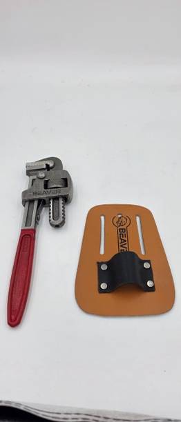 Beaver heavy-duty 10" drop forged CR-V With leather tool holder Single Sided Pipe Wrench