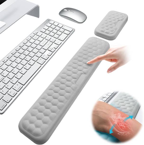 HASTHIP Ergonomic Keyboard and Mouse Wrist Rest Set Memory Foam Comfort Support Pad PVC Wrist Rest Wrist Rest