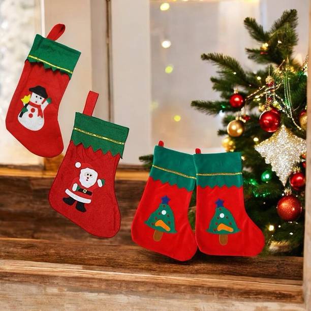 VE AND YOU Santa Clause Design Stockings Pack of 4 for Decoration_28 Christmas Stocking