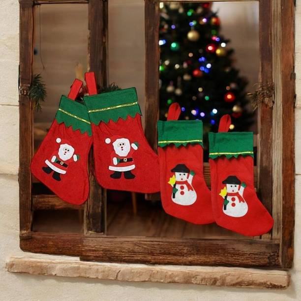 ASV FASHION ENTERPRIESE Christmas Santa Clause Design Stockings pack of 3_23 Christmas Stocking