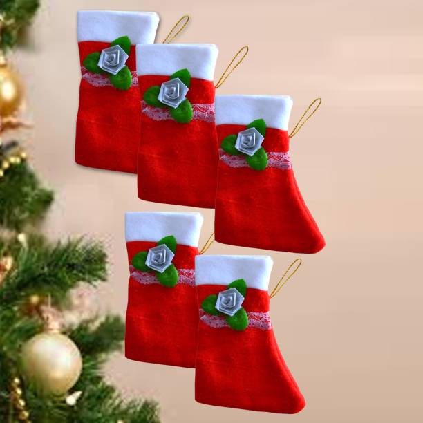 ME&YOU Hanging Christmas Socks | Decorative Stocking ( Pack 5) Christmas Stocking