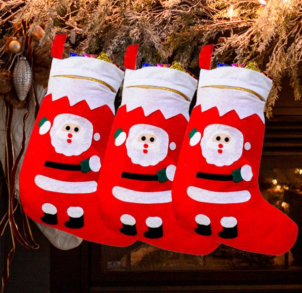 VE AND YOU Christmas Santa Clause Design Stockings pack of 3_129 Christmas Stocking