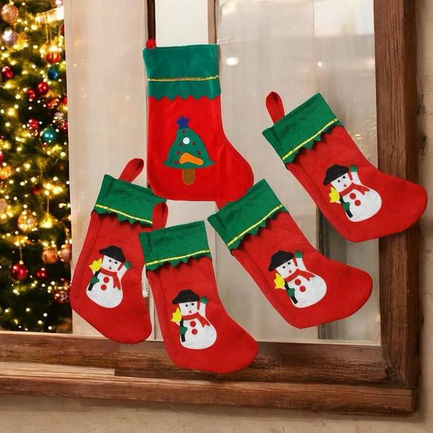 VE AND YOU Santa Clause Design Stockings Pack of 5 for Decoration_22 Christmas Stocking