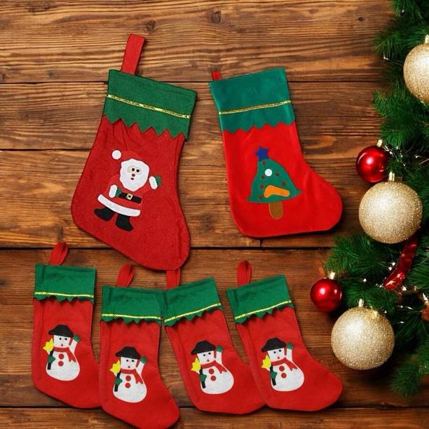ASV FASHION ENTERPRIESE Christmas Santa Clause Design Stockings pack of 3_23 Christmas Stocking