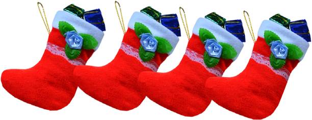 ME&YOU Christmas stocking Socks Red and White Color (9 Inch) Christmas Stocking