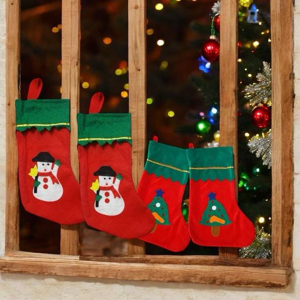 ASV FASHION ENTERPRIESE Christmas Santa Clause Design Stockings pack of 3_23 Christmas Stocking