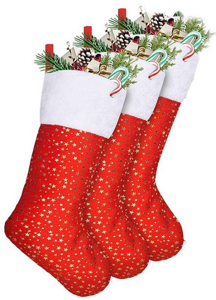 ASV FASHION ENTERPRIESE Christmas Santa Clause Design Stockings pack of 3_23 Christmas Stocking