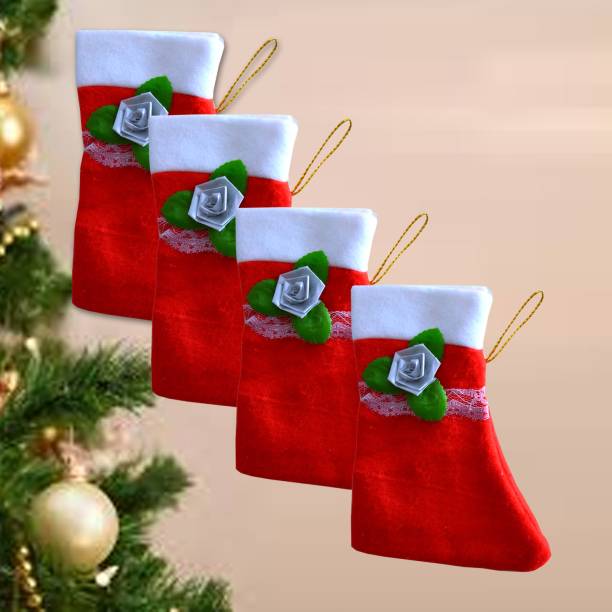 ME&YOU Hanging Christmas Socks | Decorative Stocking ( Pack 4) Christmas Stocking
