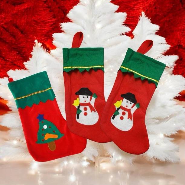 ASV FASHION ENTERPRIESE Christmas Santa Clause Design Stockings pack of 3_23 Christmas Stocking