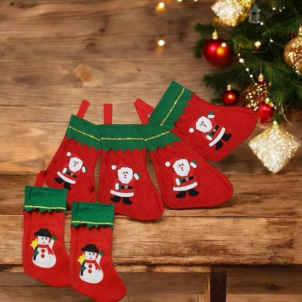 ASV FASHION ENTERPRIESE Christmas Santa Clause Design Stockings pack of 1 Christmas Stocking