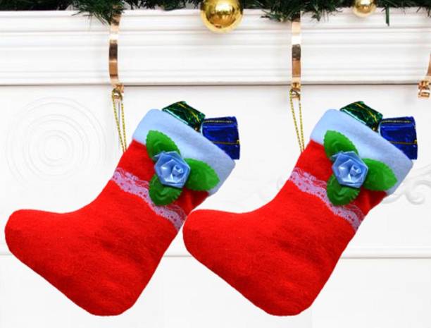ME&YOU Hanging Christmas Socks in Red Christmas Stocking