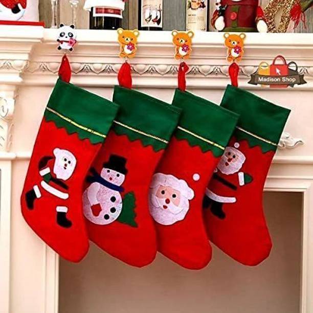 BrijsunInnovations Classic Stocking Santa Socks for Christmas Tree Hanging, Giving gifts Christmas Stocking