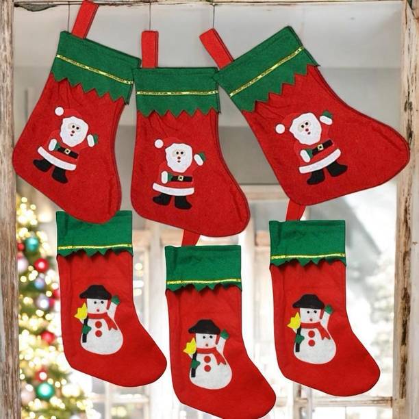ASV FASHION ENTERPRIESE Christmas Santa Clause Design Stockings pack of 3_23 Christmas Stocking