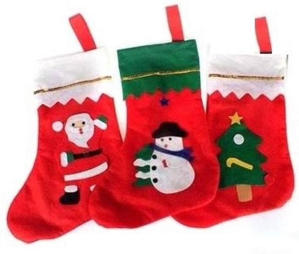 ASV FASHION ENTERPRIESE Christmas Santa Clause Design Stockings pack of 3_23 Christmas Stocking
