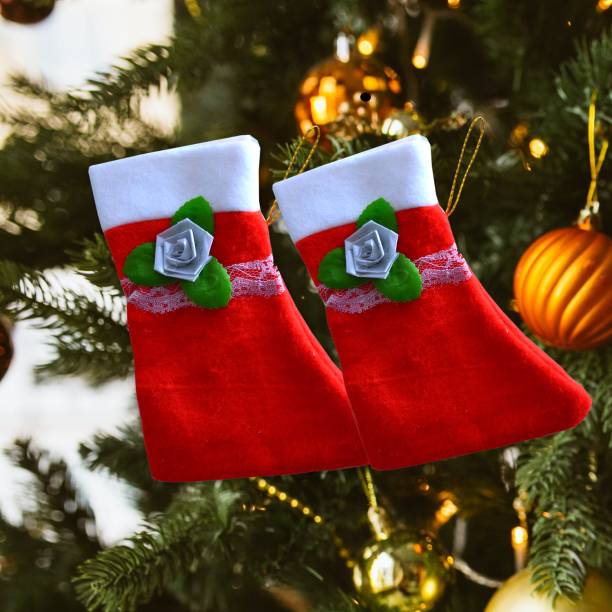 ME&YOU Hanging Christmas Socks | Decorative Stocking ( Pack 2) Christmas Stocking