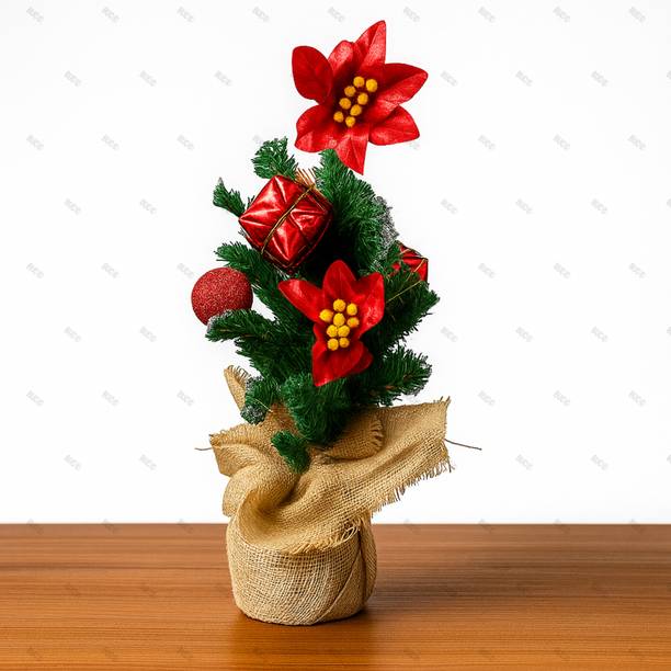 BUC Ready To Use 1ft Christmas Tree With Ornaments Office, Bedroom, Tabel Hanging Ornaments Pack of 1