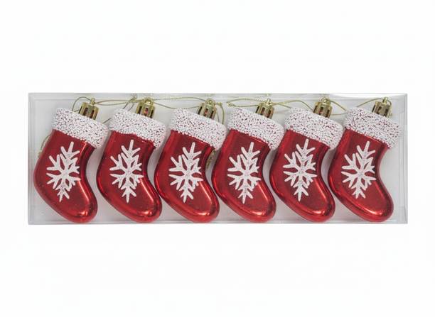 AAVITHOMES Christmas Stocking Ornament – Set of 6 Hanging Ornaments Pack of 6
