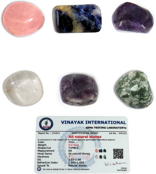 REIKI CRYSTAL PRODUCTS Certified Natural Education Crystal Tumble Stone Kit for Reiki Healing Vastu Decorative Showpiece  -  2 cm