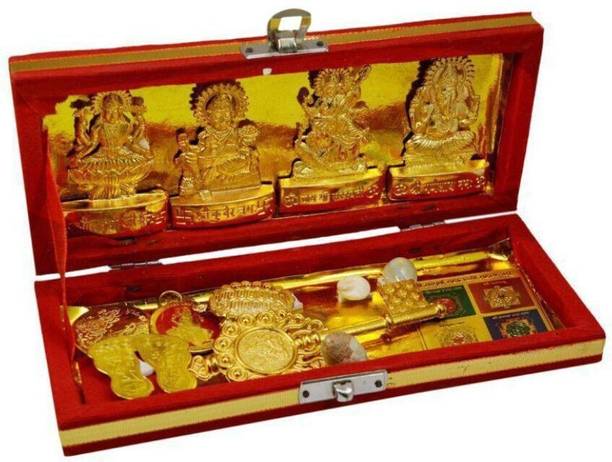 Aanshi shoppe Shree Dhan Lakshmi Kuber Bhandari Sampoorna Kripa Maha Yantra (13 Items) Copper Yantra