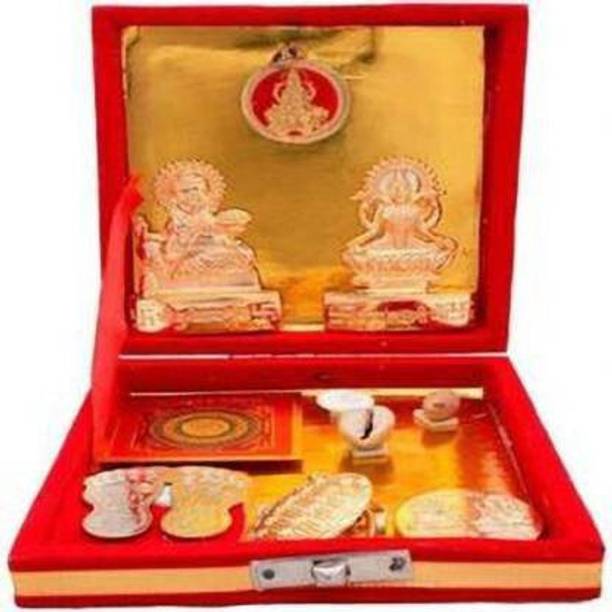 Aanshi shoppe RELIGIOUS IDOL SHRI KUBER DHAN LAKSHMI VARSHA YANTRA KIT BOX Brass Yantra