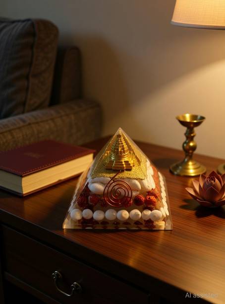 Dhvani Shri Laxmi gemstone gomti yantra wealth pyramid Crystal Yantra