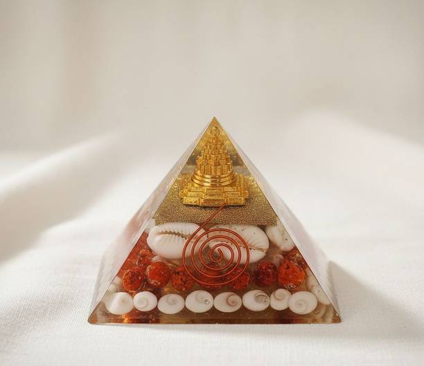 Govindam Shri Laxmi Gomti Chakra Gemstone Pyramid for Wealth, Abundance & Positive Energy Crystal Yantra
