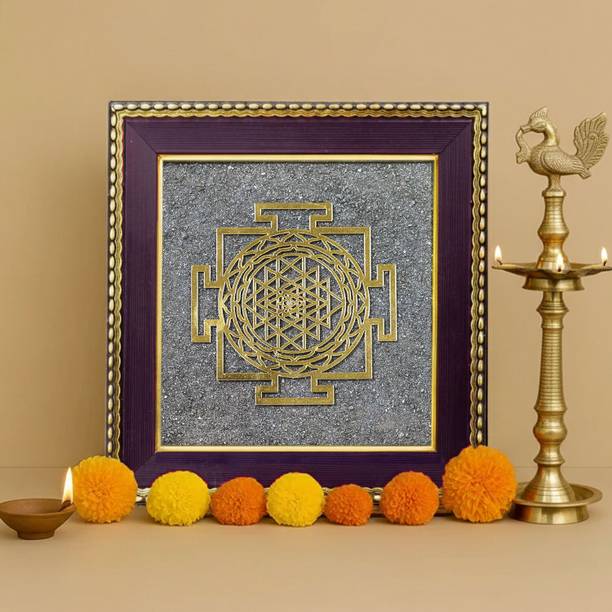 BHAGYA G Vastu Yantra on Raw Pyrite Frame Ideal for Home Office Positive Pooja Crystal Yantra
