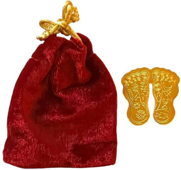 Dreamads Laxmi Maa Charan Paduka with potli PO1 Brass Yantra