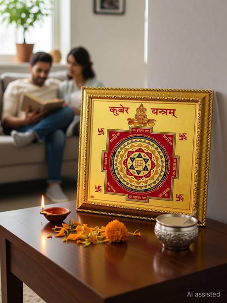 Vaastu Remedy Original Siddh Kuber Devta Yantra for Office & Home Temple Plated Yantra