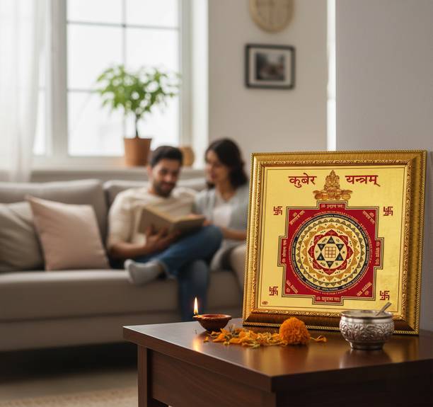 Vaastu Remedy Original Siddh Kuber Devta Yantra for Office & Home Temple Plated Yantra