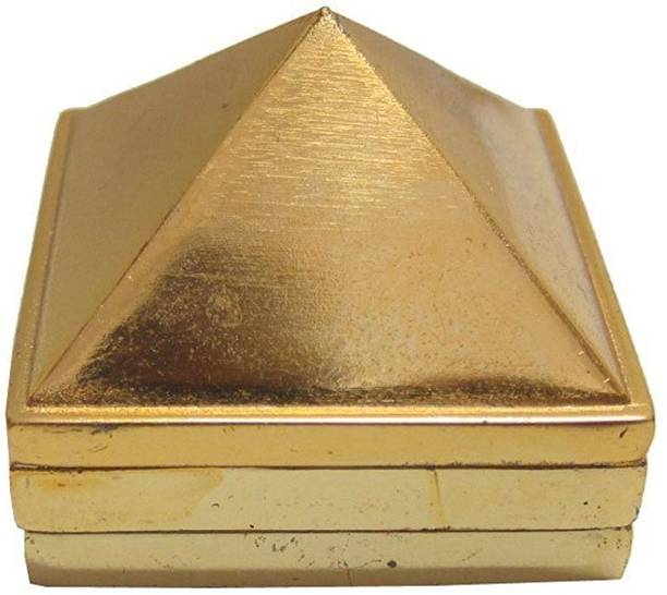 numeroastro Ashtadhatu Vastu Pyramid Yantra (3 Pcs. Set) Big Brass Yantra