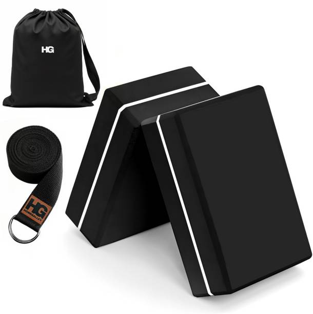 HOMEGALLEY Yoga Blocks Set of 2 with Belt for Exercise EVA Foam Blocks for Pilates Bricks Yoga Blocks