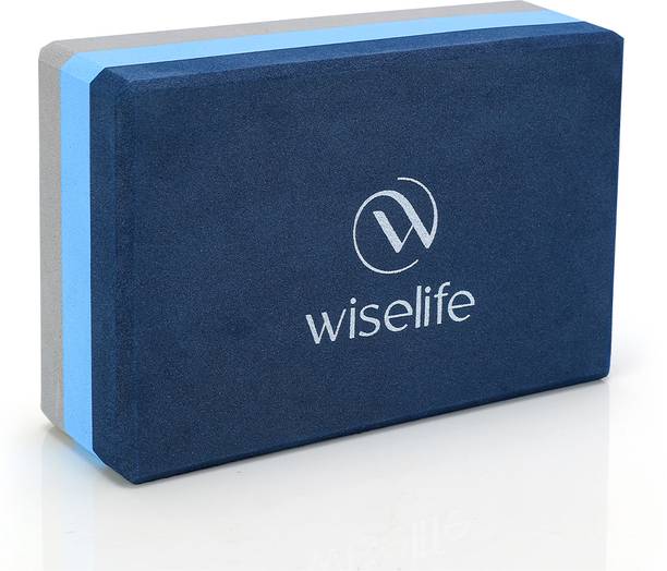 Wiselife Blue Grey Pro Yoga Block | Yoga Brick (Pack of 1, Extra Large Size),TPE Yoga Blocks