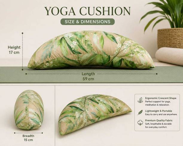 Jay Adhya Shakti Enterprise Yoga Seat Cushion for Meditation & Yoga | Crescent Yoga Pillow Yoga Blocks