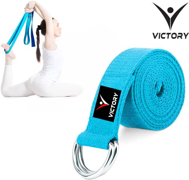 VICTORY Yoga Belt For Women & Men For Stretching Yoga Strap For Exercise & Workout Cotton Yoga Strap