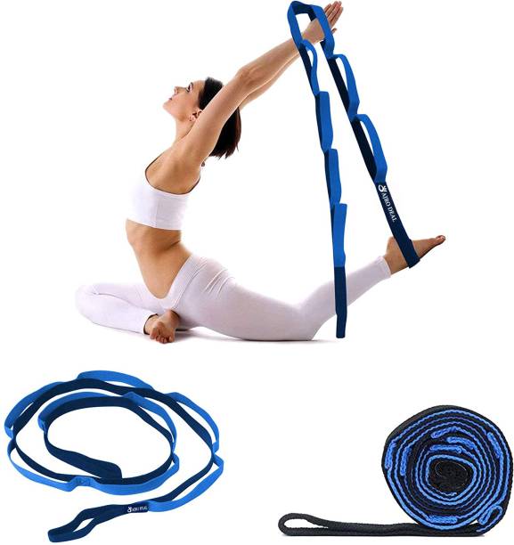 AJRO DEAL Yoga Strap/Belt with 8 loops Extra Safe Adjustable Best for Daily Stretching Cotton, Polyester Yoga Strap