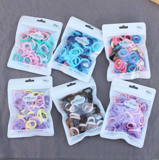 Multicolor - Handmade Rubber Band/Scrunchies (Set of 2) 05